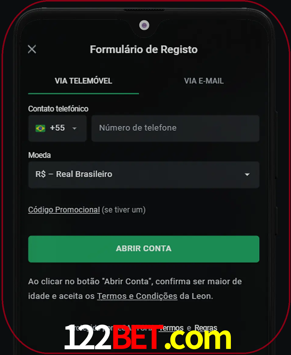 Abra o aplicativo e inicie o processo de registro.